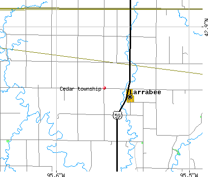 Cedar township, IA map