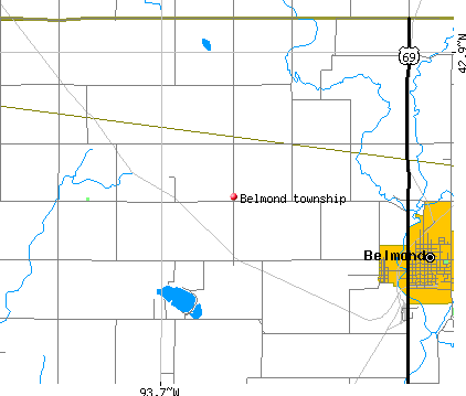 Belmond township, IA map