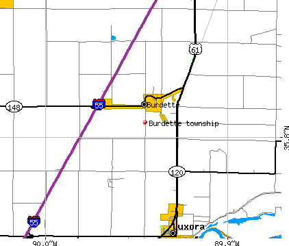 Burdette township, AR map
