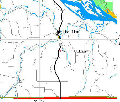 Millville township, IA map