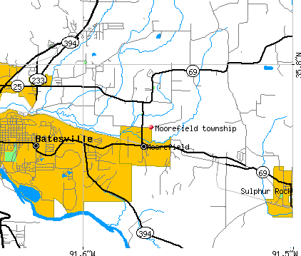 Moorefield township, AR map