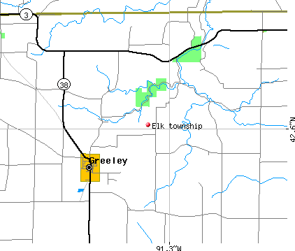 Elk township, IA map