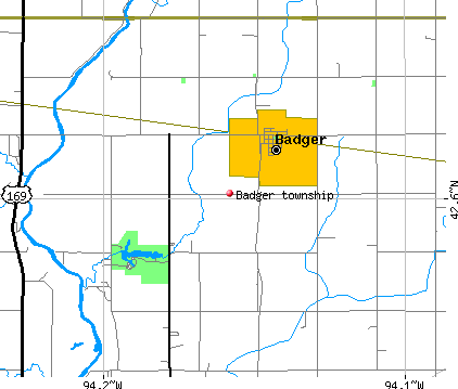 Badger township, IA map