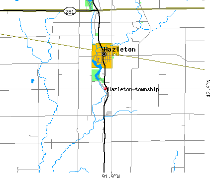 Hazleton township, IA map