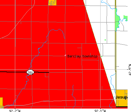 Barclay township, IA map
