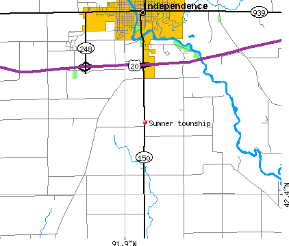 Sumner township, IA map