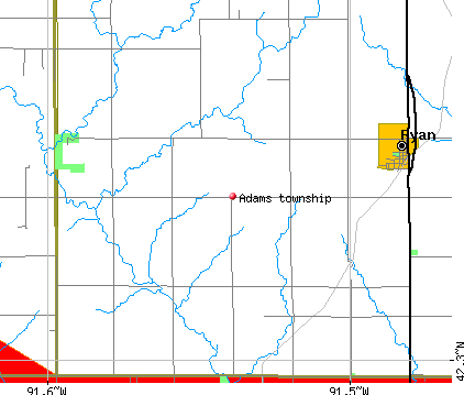 Adams township, IA map