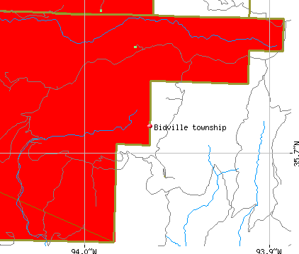 Bidville township, AR map