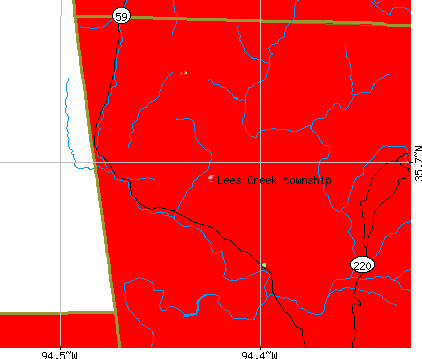 Lees Creek township, AR map