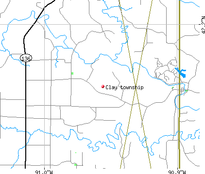 Clay township, IA map