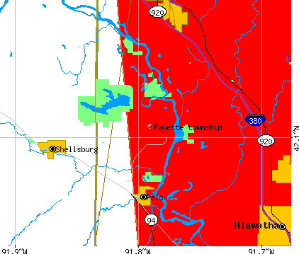 Fayette township, IA map