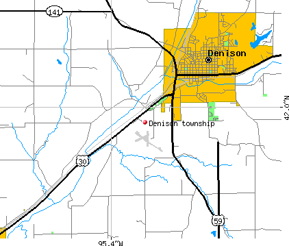 Denison township, IA map