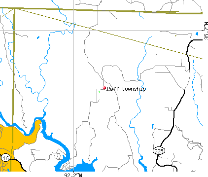 Poff township, AR map