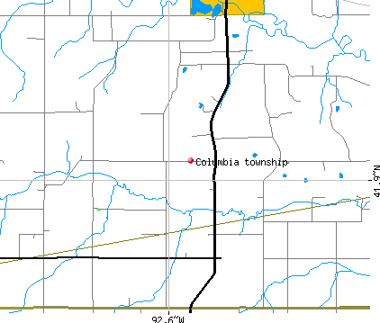 Columbia township, IA map