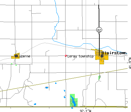 Leroy township, IA map