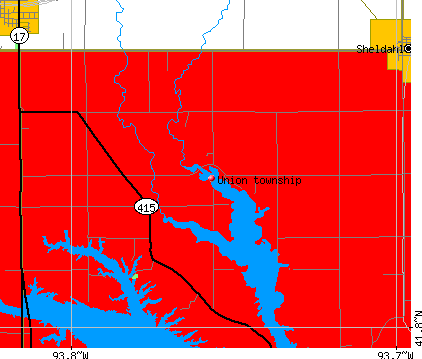 Union township, IA map