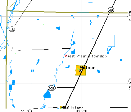 West Prairie township, AR map