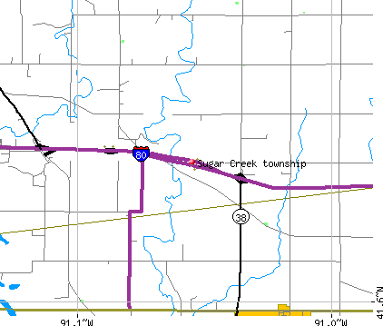 Sugar Creek township, IA map