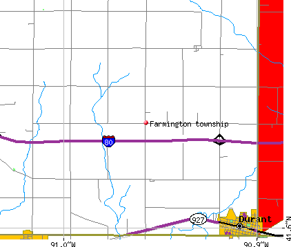 Farmington township, IA map