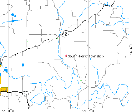 South Fork township, AR map