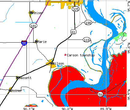Carson township, AR map