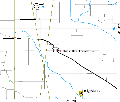 Black Oak township, IA map