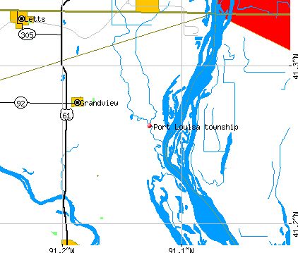 Port Louisa township, IA map