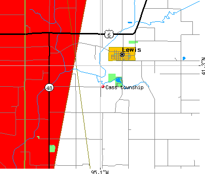 Cass township, IA map