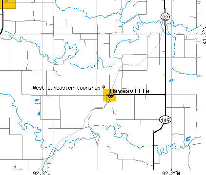 West Lancaster township, IA map