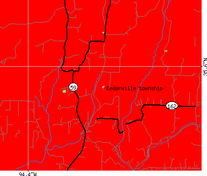 Cedarville township, AR map