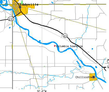 Columbia township, IA map