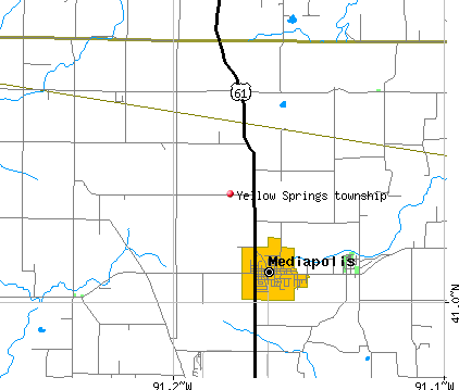 Yellow Springs township, IA map