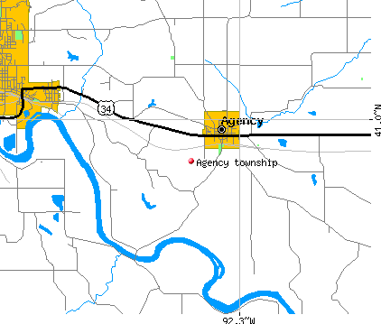 Agency township, IA map