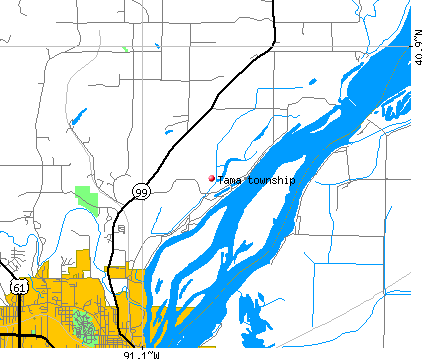 Tama township, IA map
