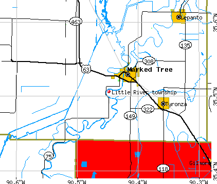 Little River township, AR map
