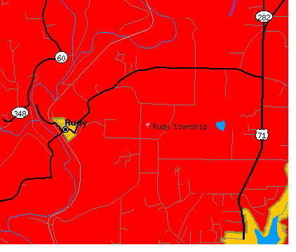Rudy township, AR map