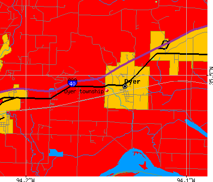 Dyer township, AR map