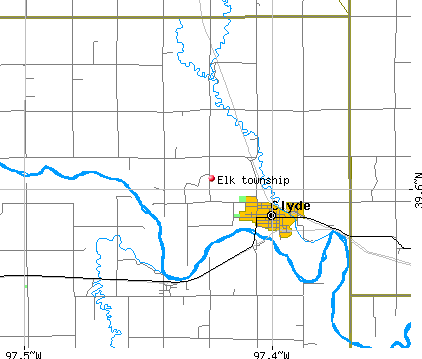 Elk township, KS map