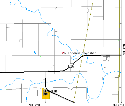 Nicodemus township, KS map