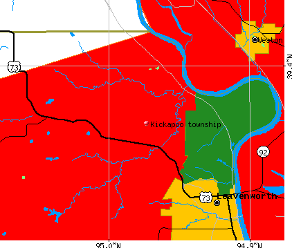 Kickapoo township, KS map
