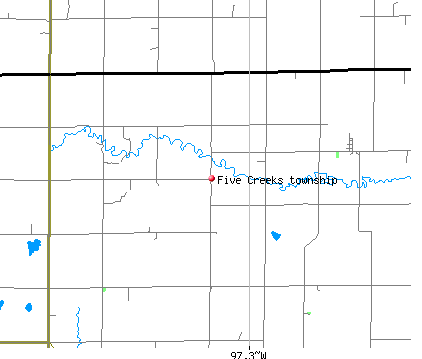 Five Creeks township, KS map