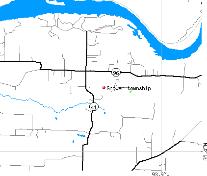 Grover township, AR map