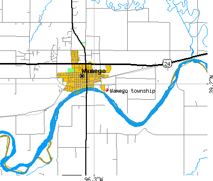 Wamego township, KS map