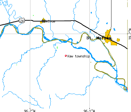 Kaw township, KS map