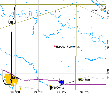 Herzog township, KS map