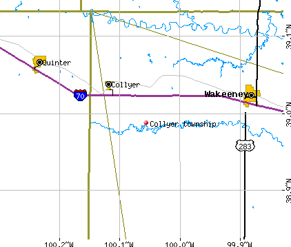 Collyer township, KS map