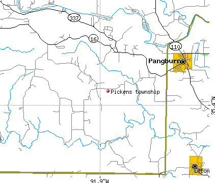 Pickens township, AR map