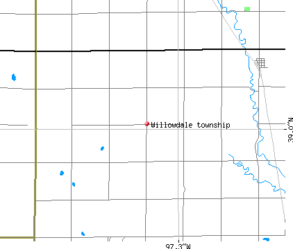 Willowdale township, KS map