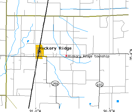 Hickory Ridge township, AR map