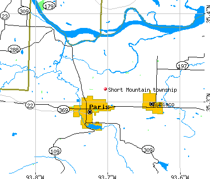 Short Mountain township, AR map